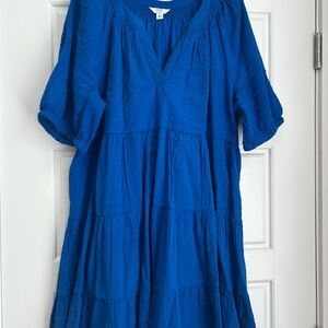 Crown & Ivy Royal Blue Tiered Midi Dress